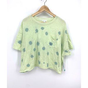 Abound Neon Green Tie Dye Cropped Pocket Top NEW WITH TAGS